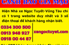 🚨 CẢNH BÁO: Các Số Điện Thoại Giả Mạo Nhà Xe Ngọc Tuyết – Vũng Tàu